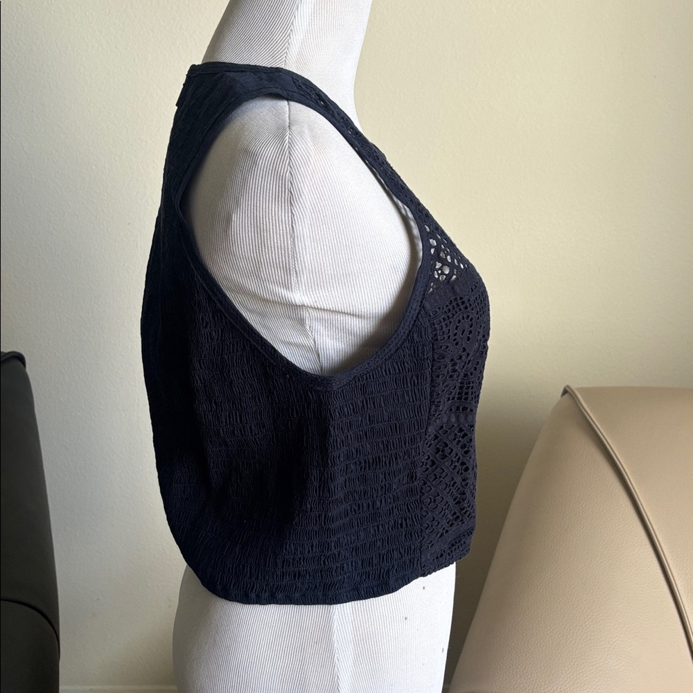 Rebecca Taylor Navy Lace Crop Top ( New ) - Picture 11 of 12